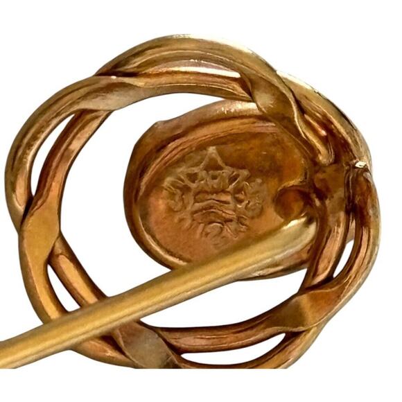 Arthur Pepper ART Stick Pin 1/20th 12k GF Nephrite Jade Jewelry 1950s Jewelry - Picture 4 of 11